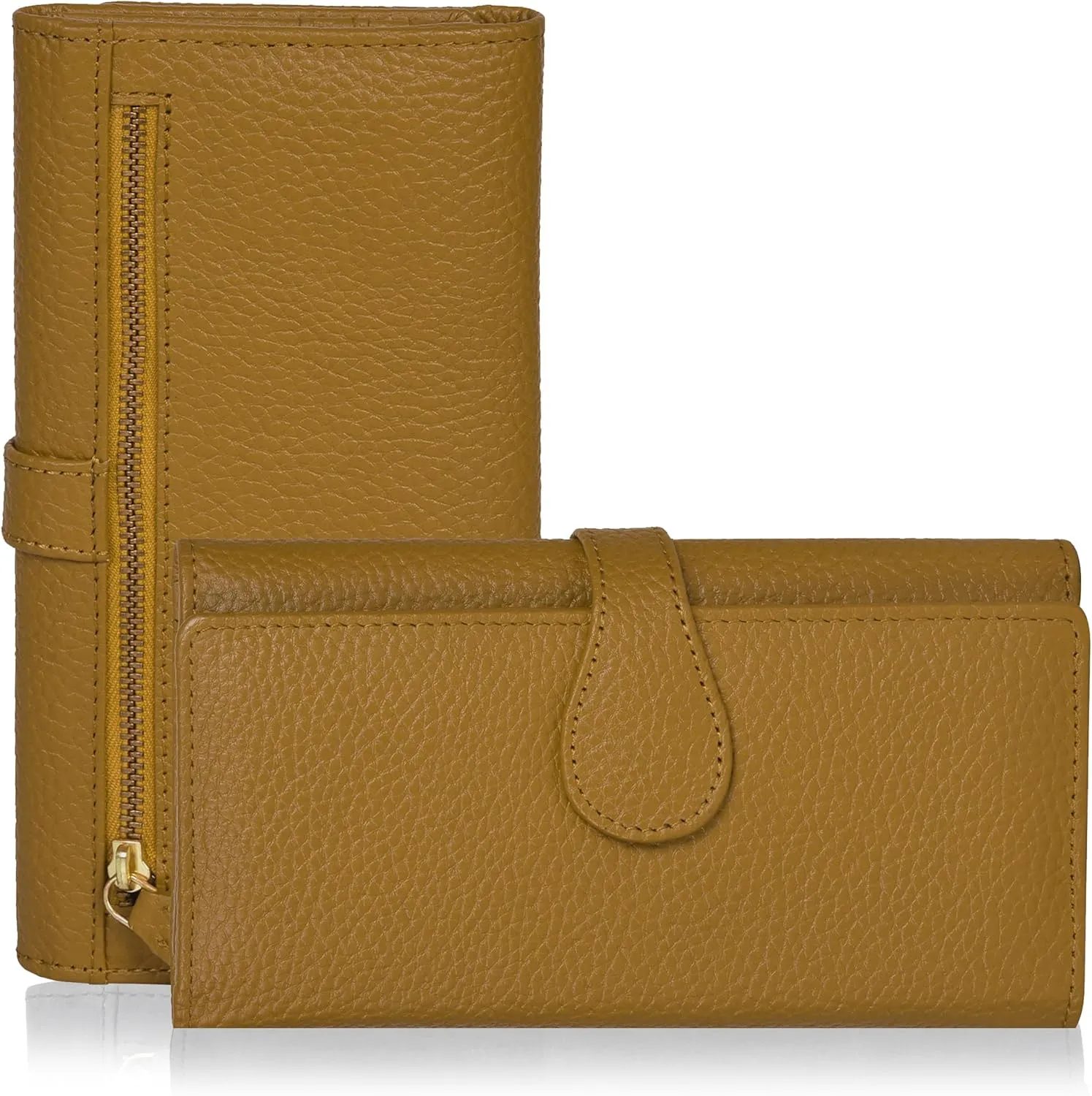 Real Leather Women Wallet Leather with RFID Blocking -Trifold Card Holder Designer Ladies Clutch with ID Window Wallets