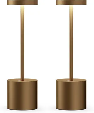 Rechargeable Cordless Table Lamp,LED Battery Operated Desk Lamp Outdoor Portable 5000mAh Powered 3 Level Brightness Dimmable Light for Patio Restaurant Dining Home 2Pack Moka
