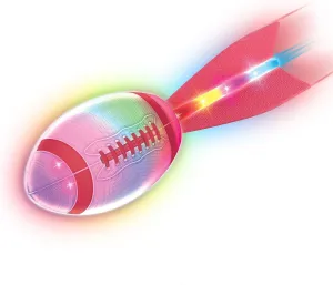 Rechargeable Glow in the Dark Football – Light Up Foam Football with Battery, Outdoor Sports Toy for Boys Ages 8-12, Camping & Beach Games, Birthday & Summer Gift for Kids 8 9 10 11 12 13 14 15 Red