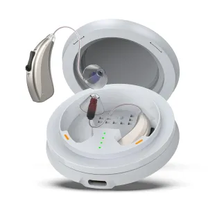 Rechargeable Hearing Aids for Seniors Adults Hearing Loss, Receiver-In-Canal(RIC) Hearing Amplifier, Three Noise Reduction Modes, Comfortable Fit, OTC (Champagne)