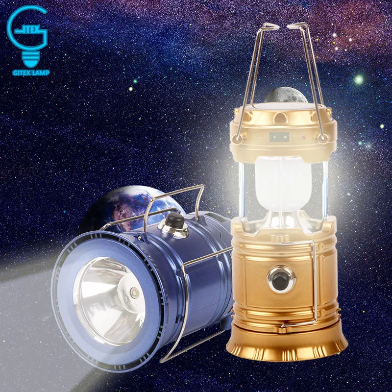 Rechargeable Lantern for Camping Hiking Emergency Lighting Portable Solar Power Collapsible Lantern Outdoor Tent Camping Light