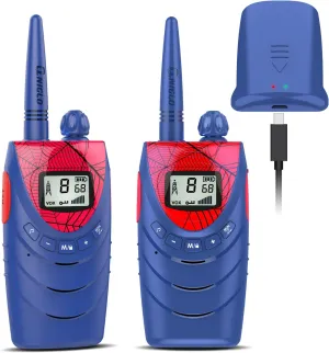 Rechargeable Walkie Talkies for Kids - 22 Channels FRS, Long Range for Boys/Girls, Outdoor Activities, Camping, Hiking - 2 Pack