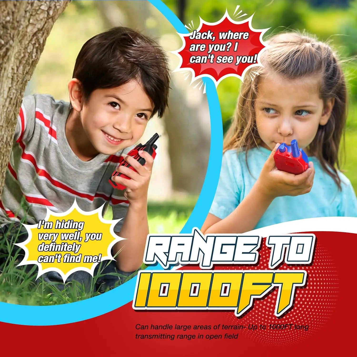 Rechargeable Walkie Talkies for Kids: Toys Gifts for 3 4 5 6 7 8 9 Year Old Boys Girls Ages 5-7 Kids Walkie Talkies 2 Pack Outdoor 2 Way Radio Toy for 3-12 Year Old Boy Birthday Gift Age 3-6