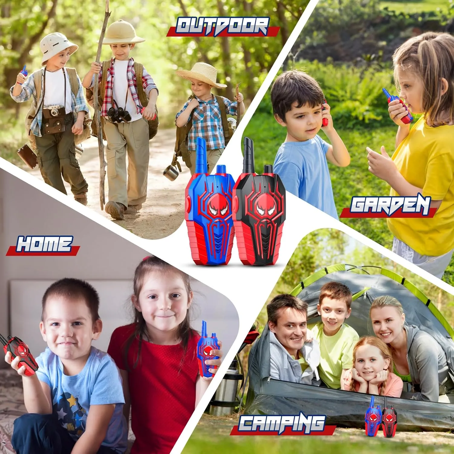 Rechargeable Walkie Talkies for Kids: Toys Gifts for 3 4 5 6 7 8 9 Year Old Boys Girls Ages 5-7 Kids Walkie Talkies 2 Pack Outdoor 2 Way Radio Toy for 3-12 Year Old Boy Birthday Gift Age 3-6