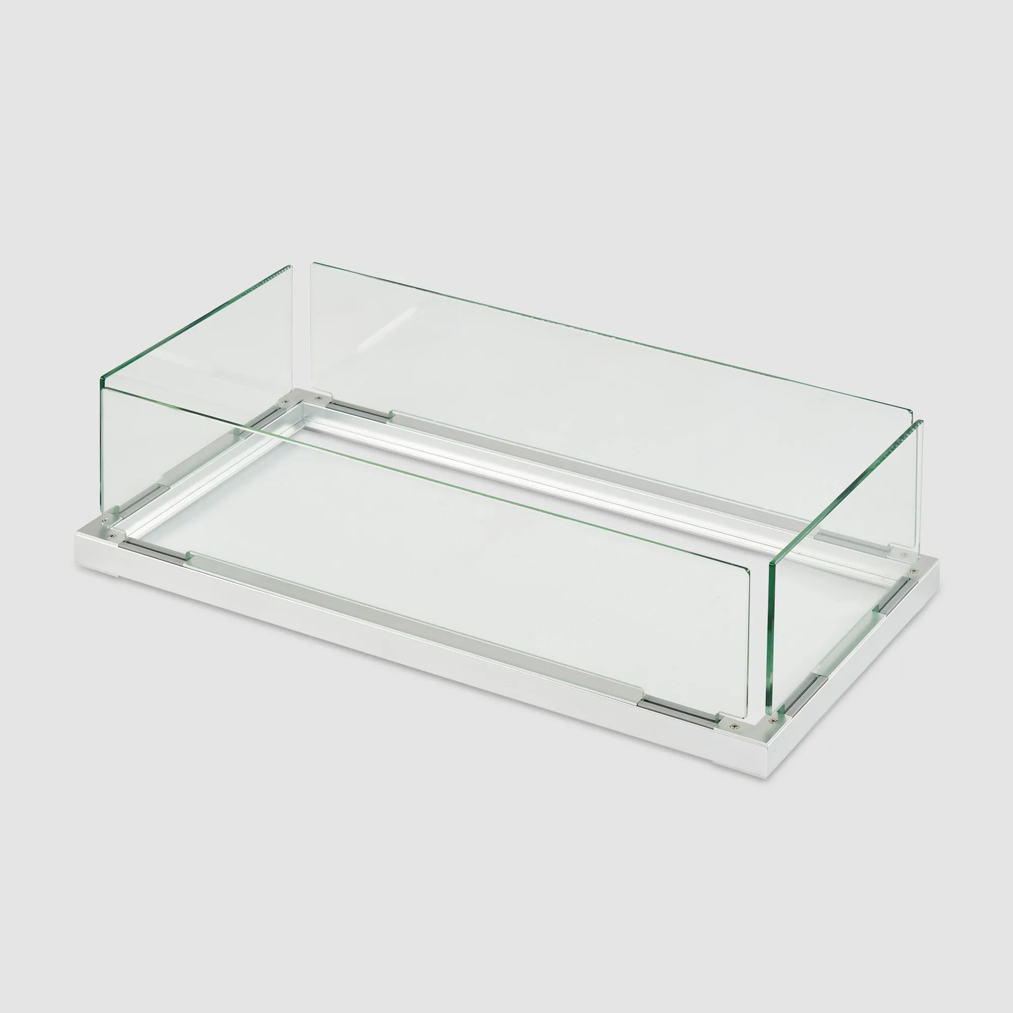 Rectangular Folding Glass Wind Guard (12" x 24") By The Outdoor Great Room