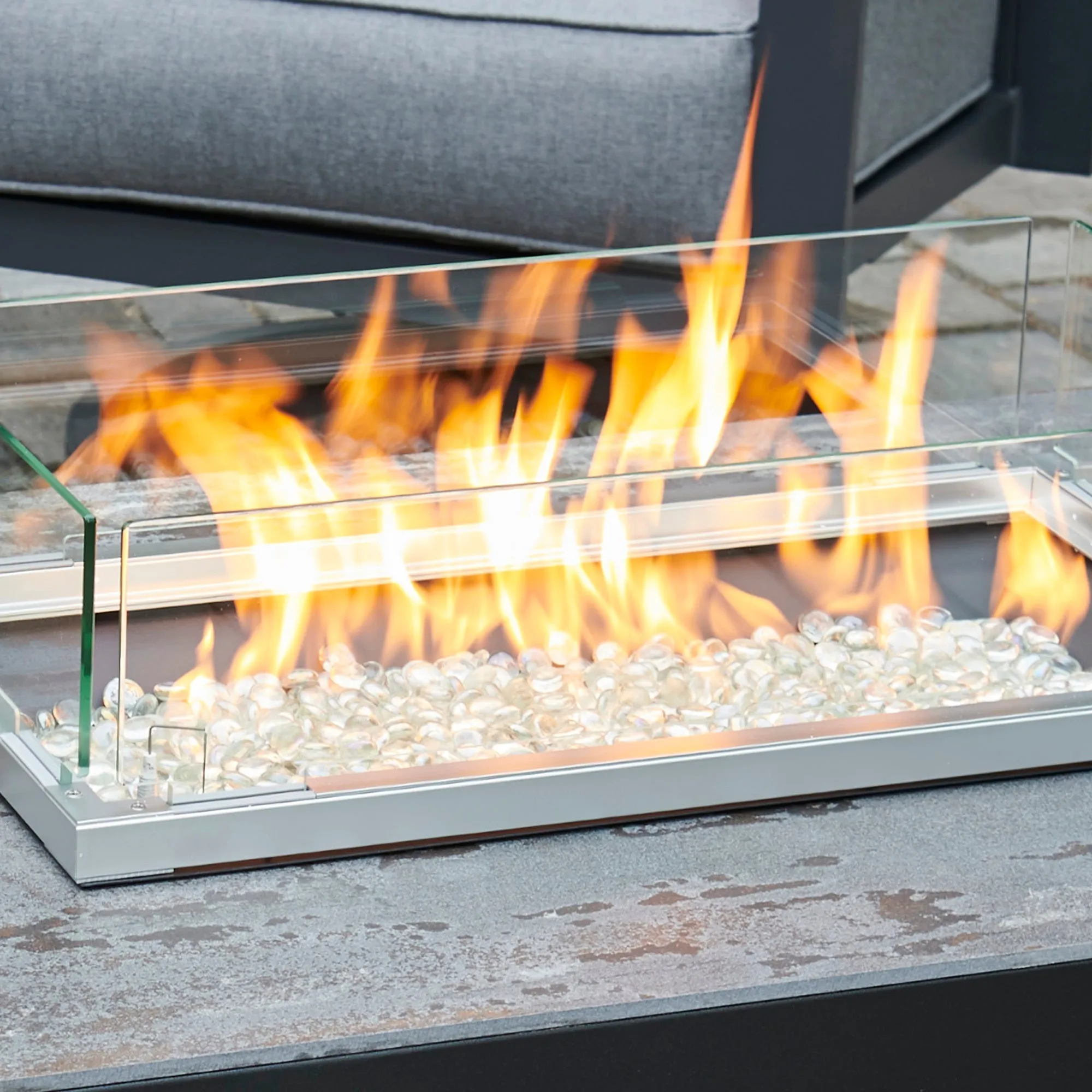 Rectangular Folding Glass Wind Guard (12" x 24") By The Outdoor Great Room