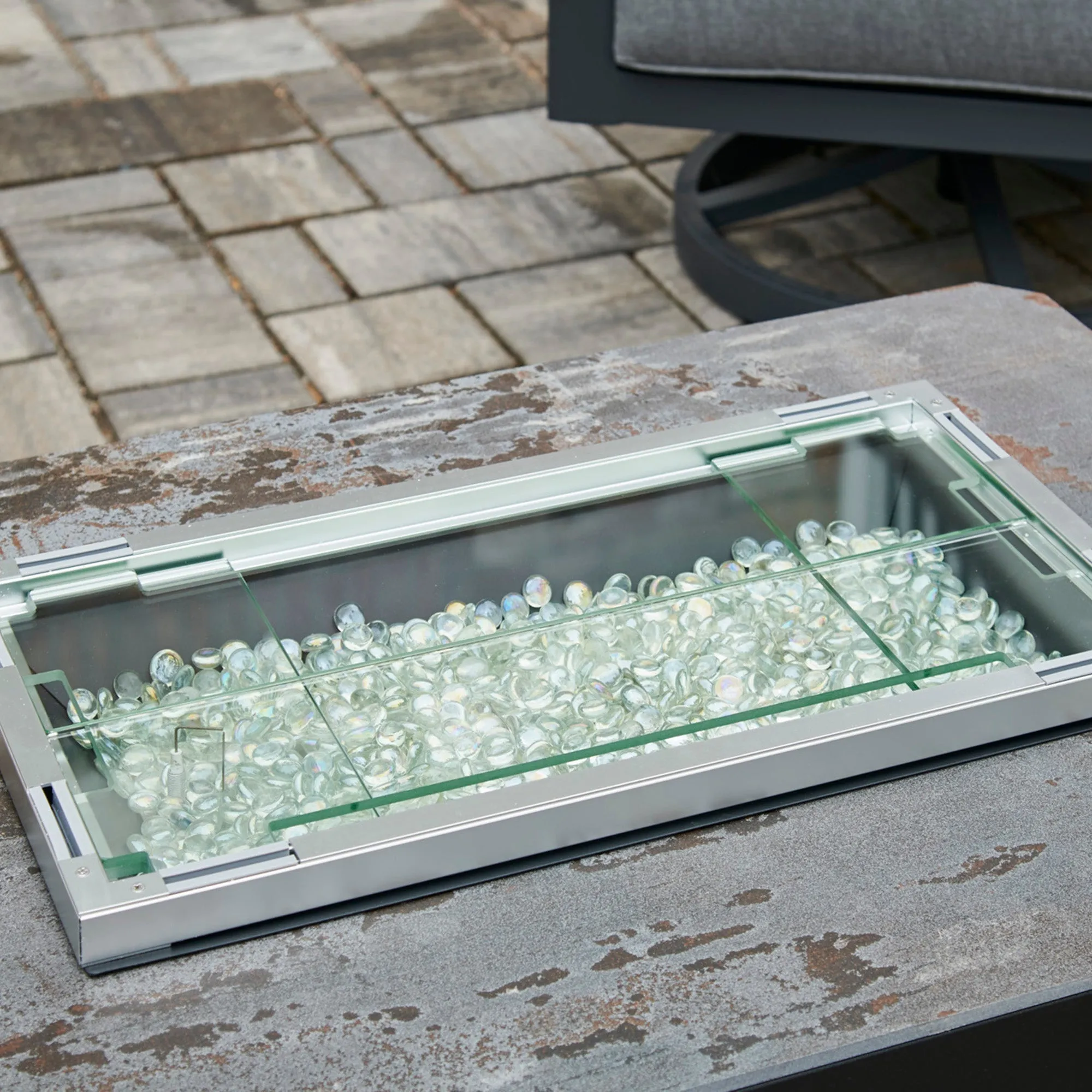 Rectangular Folding Glass Wind Guard (12" x 24") By The Outdoor Great Room