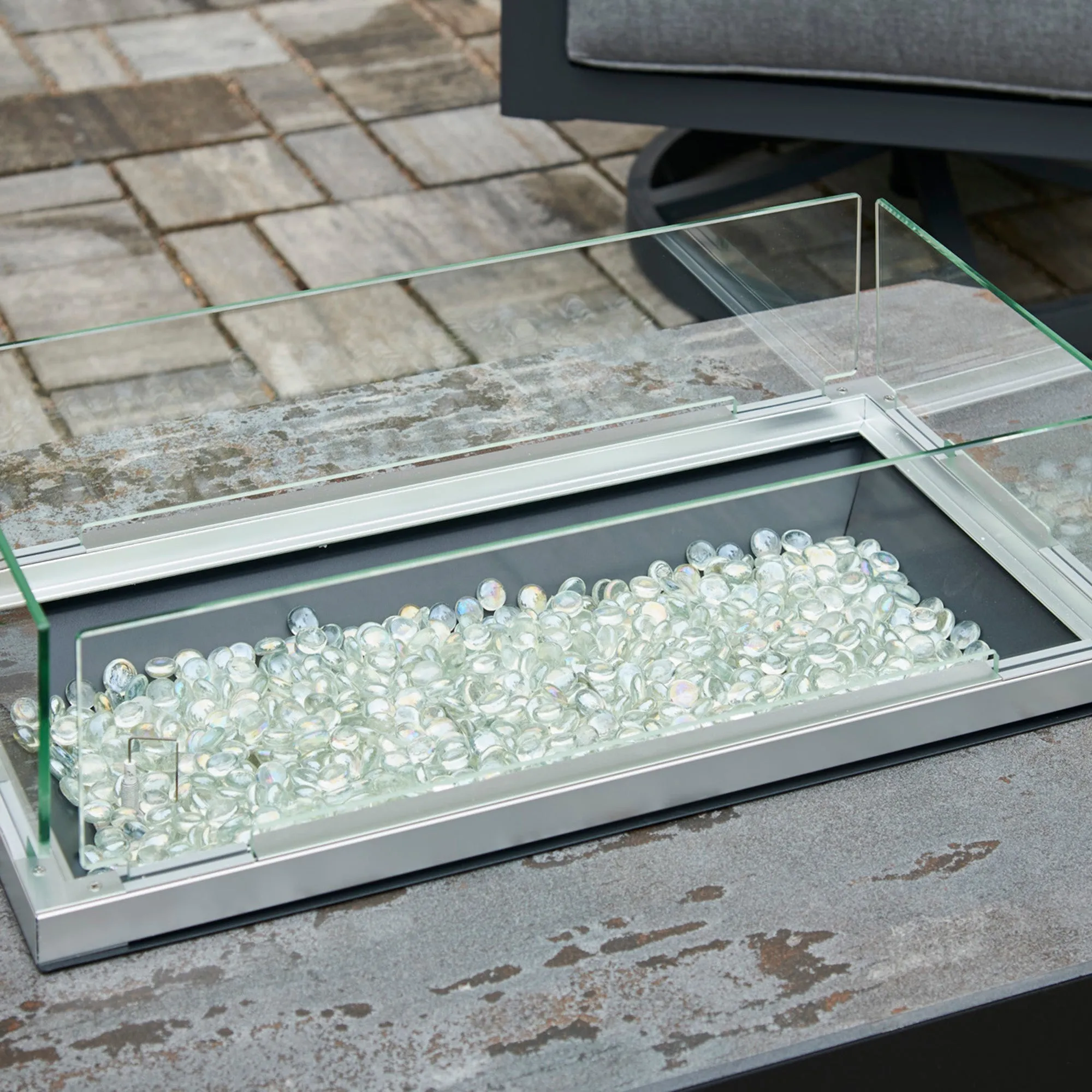 Rectangular Folding Glass Wind Guard (12" x 24") By The Outdoor Great Room
