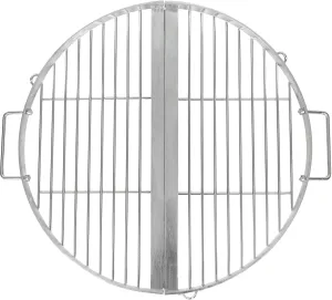 REDCAMP Foldable Fire Pit Cooking Grill Grate 17 Inch, Campfire BBQ Grill with Portable Handle & Support Wire, Heavy Duty Stainless Steel Round Campfire BBQ Grill for Outdoor Picnic Party & Gathering