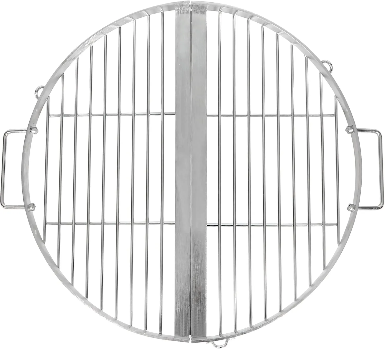 REDCAMP Foldable Fire Pit Cooking Grill Grate 17 Inch, Campfire BBQ Grill with Portable Handle & Support Wire, Heavy Duty Stainless Steel Round Campfire BBQ Grill for Outdoor Picnic Party & Gathering