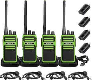 Retevis RB17A Two Way Radios Long Range,GMRS Walkie Talkies,Repeater Capable,2200mAh, Emergency Preparedness,Walkie Talkie with Earpiece,2 Way Radio for Security,School,Warehouse（4 Pack）