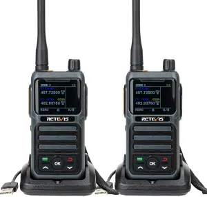 Retevis RB17P Walkie Talkies Rechargeable, GMRS Handheld Radio Long Range Walkie Talkies for Adults with SOS Siren, NOAA Weather Alert, 2200mAh Rechargeable Battery, for Off-Roading, Camping (2 Pack)