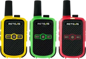 Retevis RT15 Walkie Talkies, Two Way Radios Long Range Rechargeable, VOX Handsfree, Portable, 1000mAh Battery, Mini Walkie Talkies for Kids Adults, Easter Basket Stuffers, Camping, Hiking (3 PCS)