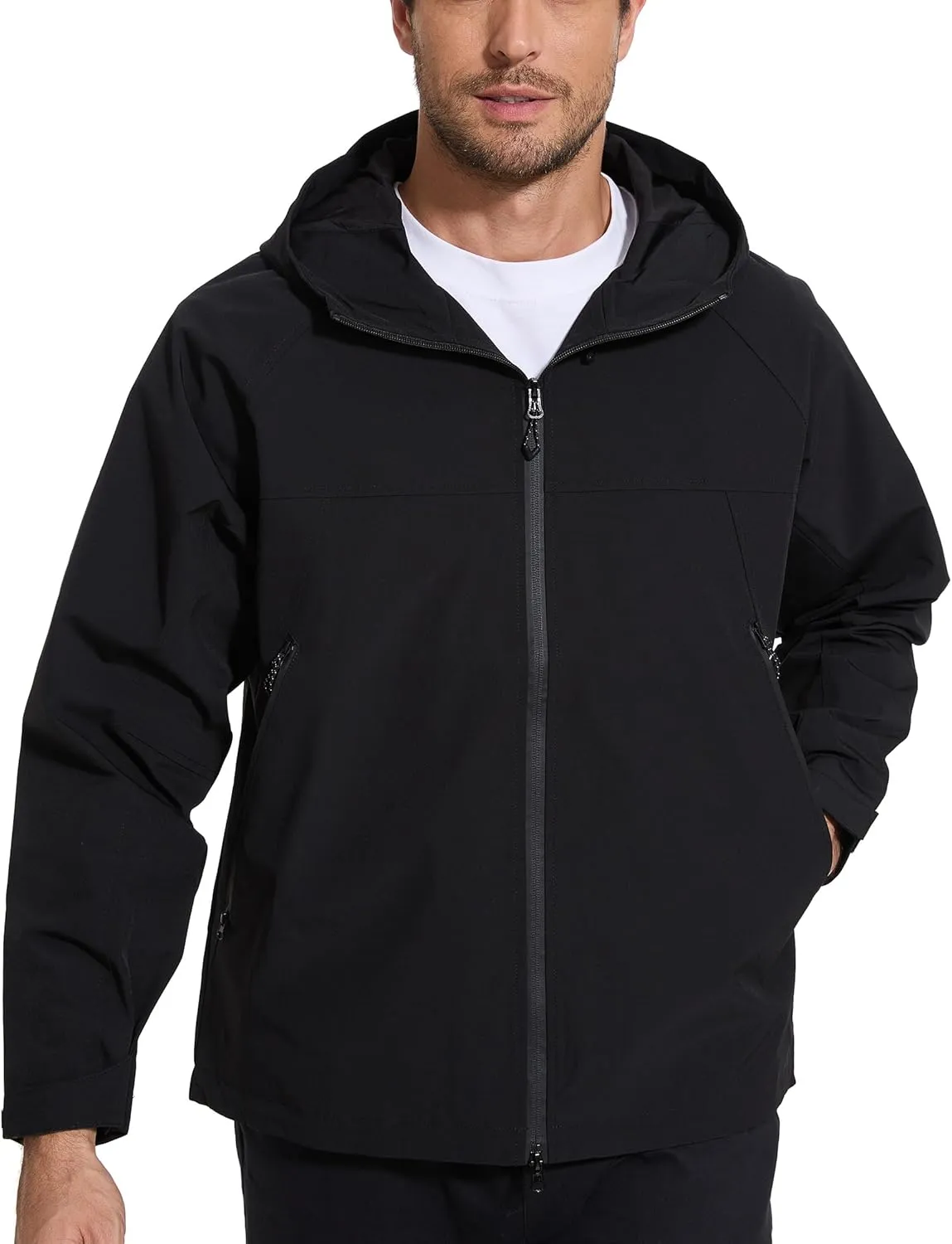 romansong Mens Rain Jackets with Hood Unisex Waterproof Shell Jacket Lightweight Raincoat for Cycling Golf Hiking Outdoors