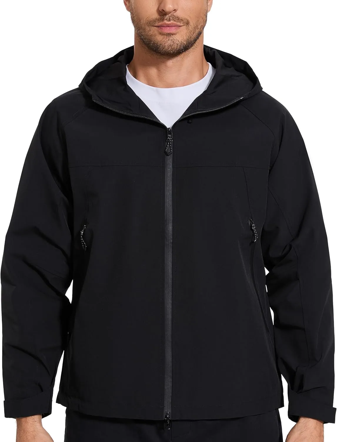 romansong Mens Rain Jackets with Hood Unisex Waterproof Shell Jacket Lightweight Raincoat for Cycling Golf Hiking Outdoors