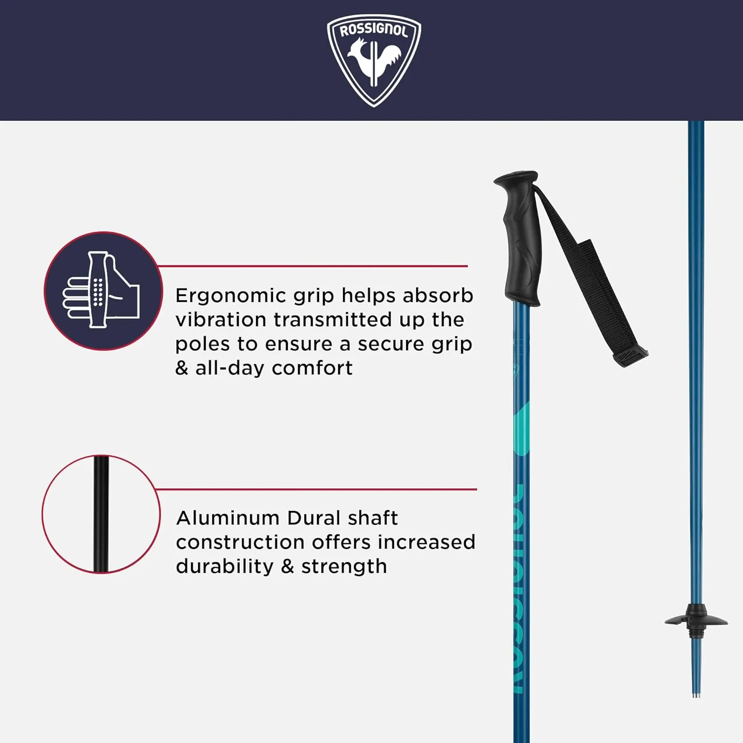 Rossignol Electra Alpine Ski Poles - Downhill Ski Poles for Women - Black
