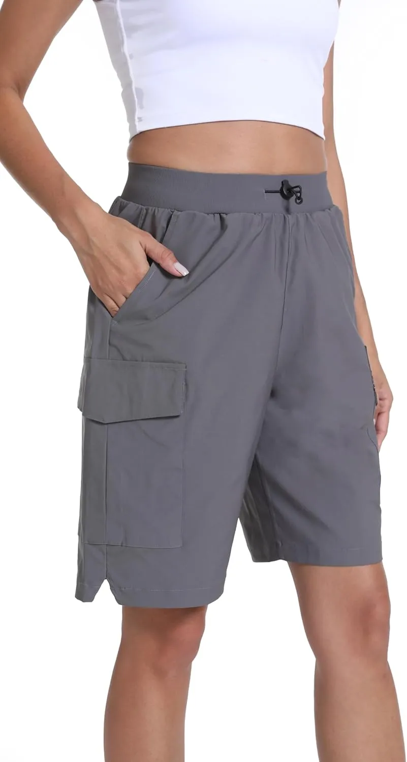 Rrosseyz Women's Hiking Cargo Shorts with Pockets Quick Dry Athletic Gym for Women Exercise Lounge