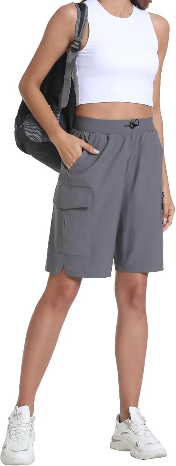 Rrosseyz Women's Hiking Cargo Shorts with Pockets Quick Dry Athletic Gym for Women Exercise Lounge
