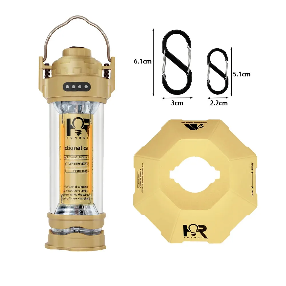 RUNHUI 3000mAh Retro Camping Lantern – Waterproof Tent Light with Stepless Dimming