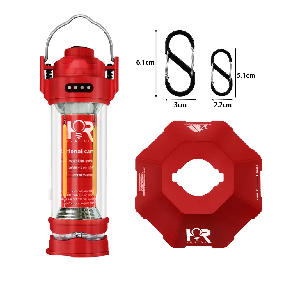 RUNHUI 3000mAh Retro Camping Lantern – Waterproof Tent Light with Stepless Dimming