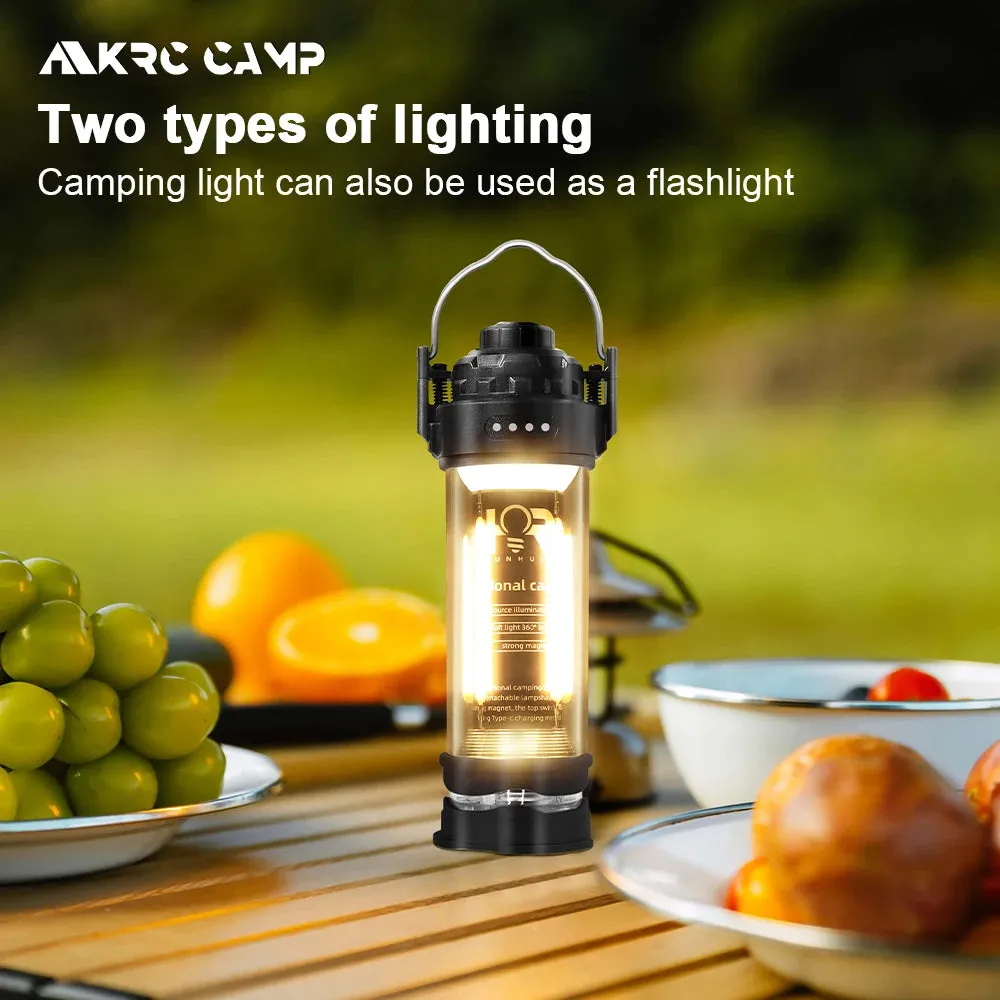 RUNHUI 3000mAh Retro Camping Lantern – Waterproof Tent Light with Stepless Dimming