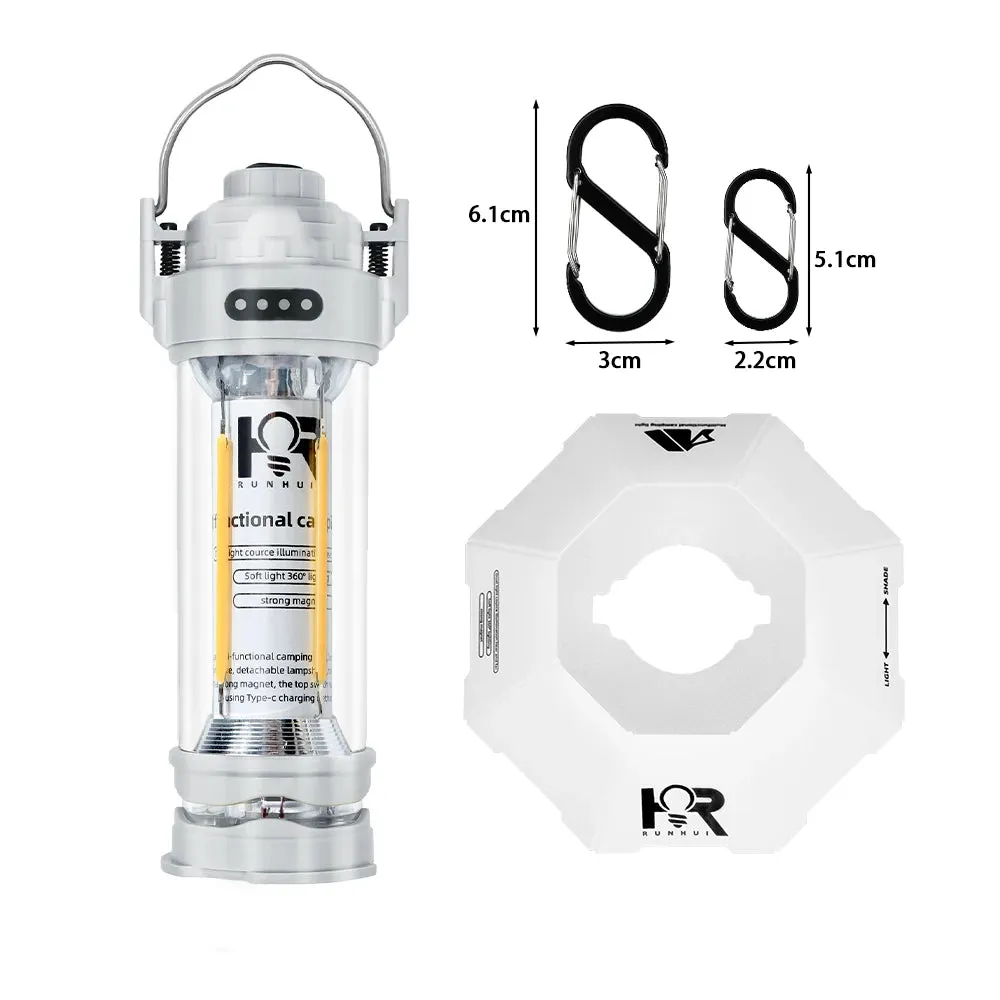 RUNHUI 3000mAh Retro Camping Lantern – Waterproof Tent Light with Stepless Dimming