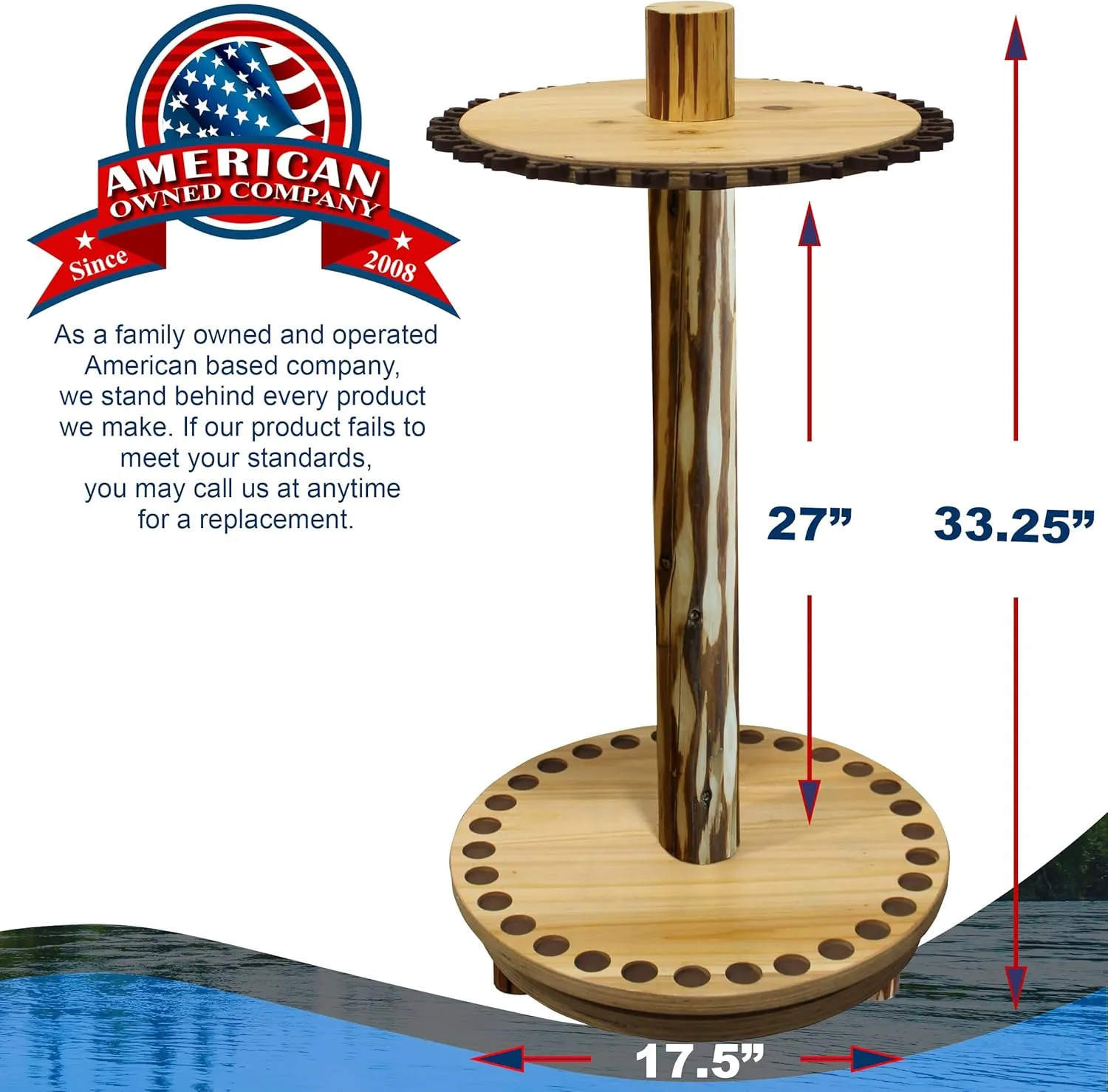 Rush Creek Creations Fishing Rod Holder - 360 Spinning Rack for Garage Organization and Storage, Pole Holder for Reels, Gear, Accessories, Tackle Box