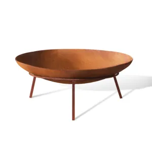 Rustic Copper Fire Pit Charcoal Iron Bowl Outdoor Patio Fireplace