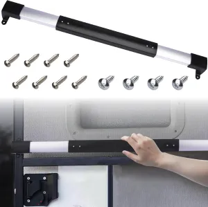 RV Screen Door Handle Grab Bar, RV Screen Door Protector, Push Bar for RV Screen Door, Adjustable from 21-5/8 to 28-5/8 Inch RV Screen Door Closer, Camper Screen Door Protector for Travel Trailer