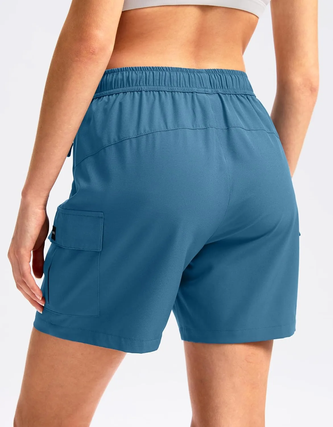 SANTINY Women's 5''/ 7''/9'' Hiking Cargo Shorts Quick Dry Lightweight Summer Shorts for Women Athletic Golf Zipper Pockets
