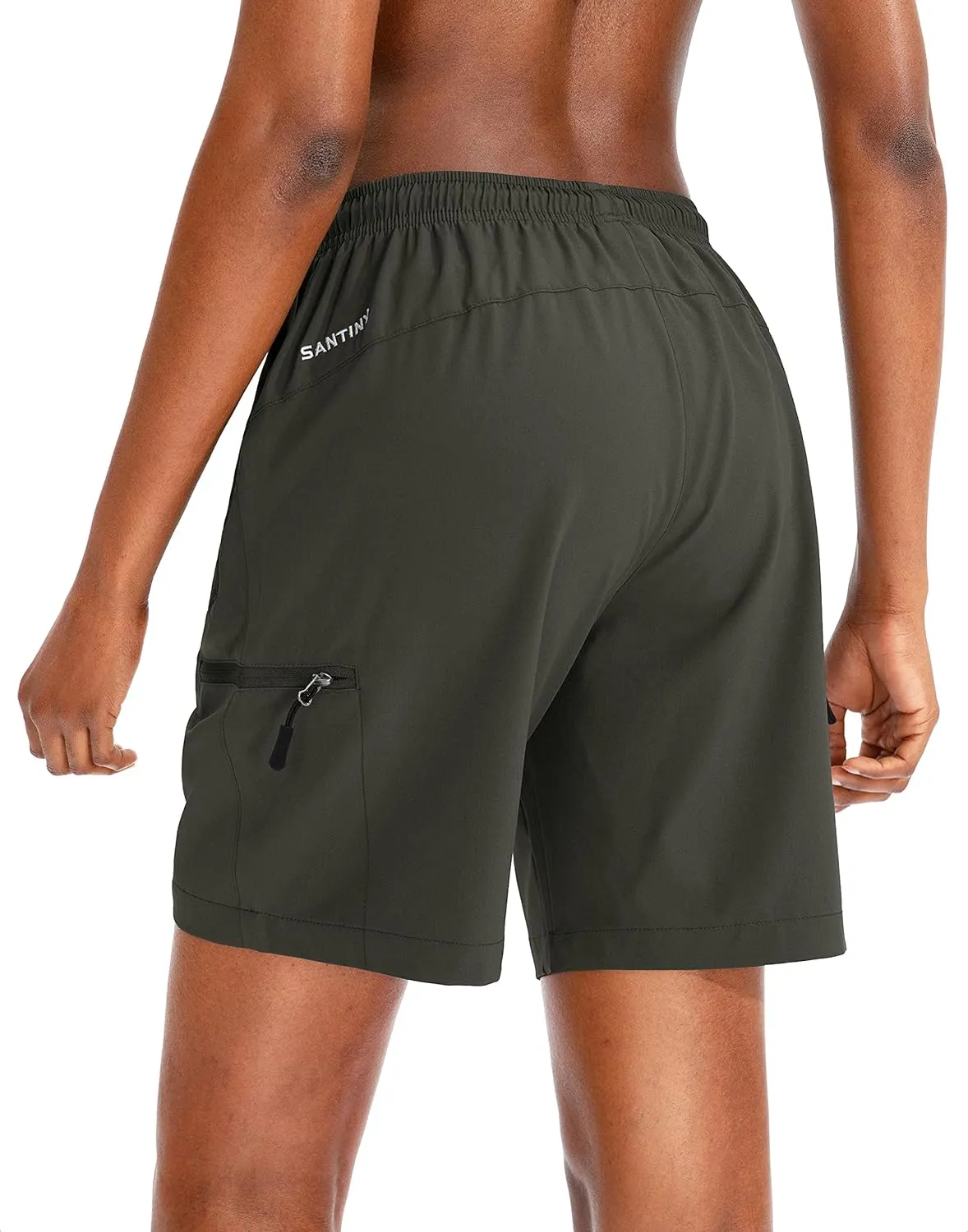 SANTINY Women's 5''/ 7''/9'' Hiking Cargo Shorts Quick Dry Lightweight Summer Shorts for Women Athletic Golf Zipper Pockets