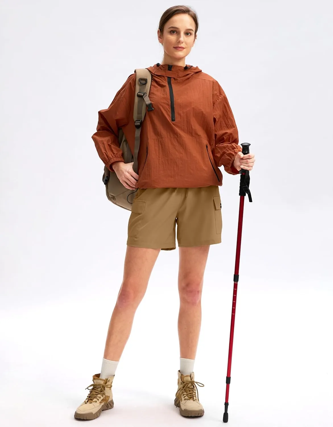 SANTINY Women's 5''/ 7''/9'' Hiking Cargo Shorts Quick Dry Lightweight Summer Shorts for Women Athletic Golf Zipper Pockets
