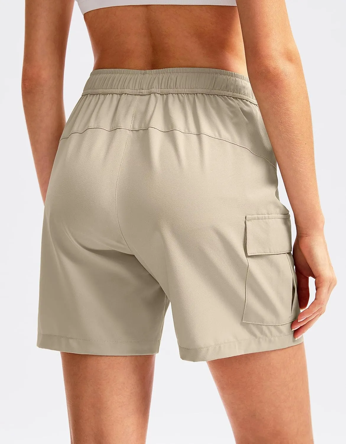 SANTINY Women's 5''/ 7''/9'' Hiking Cargo Shorts Quick Dry Lightweight Summer Shorts for Women Athletic Golf Zipper Pockets