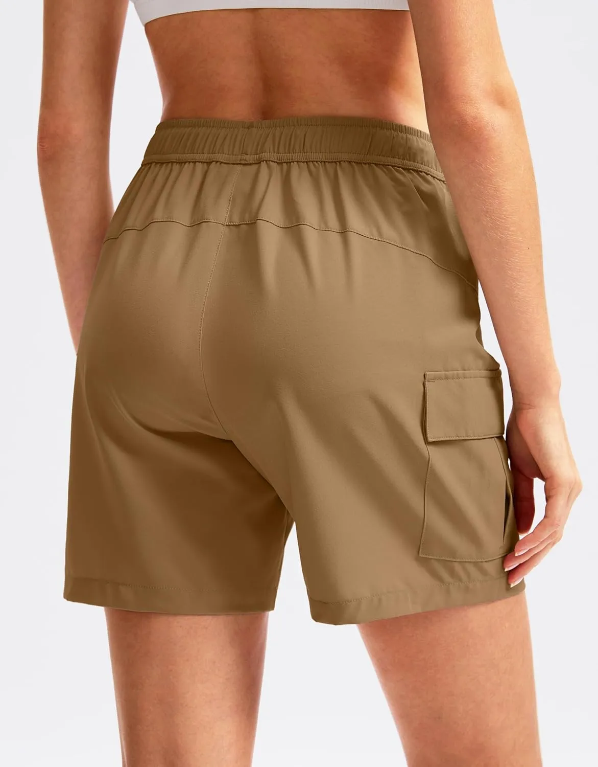 SANTINY Women's 5''/ 7''/9'' Hiking Cargo Shorts Quick Dry Lightweight Summer Shorts for Women Athletic Golf Zipper Pockets