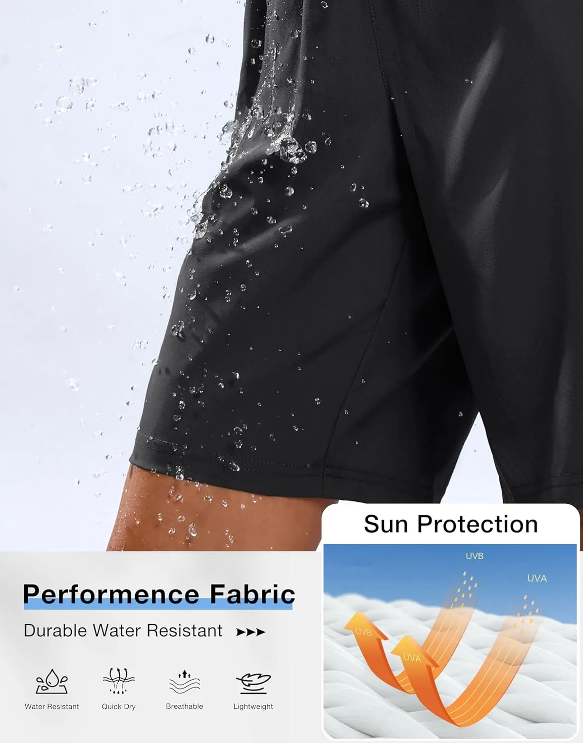 SANTINY Women's 7''/ 9'' Hiking Shorts with 3 Zipper Pockets Lightweight Quick Dry Long Athletic Golf Shorts for Women Casual