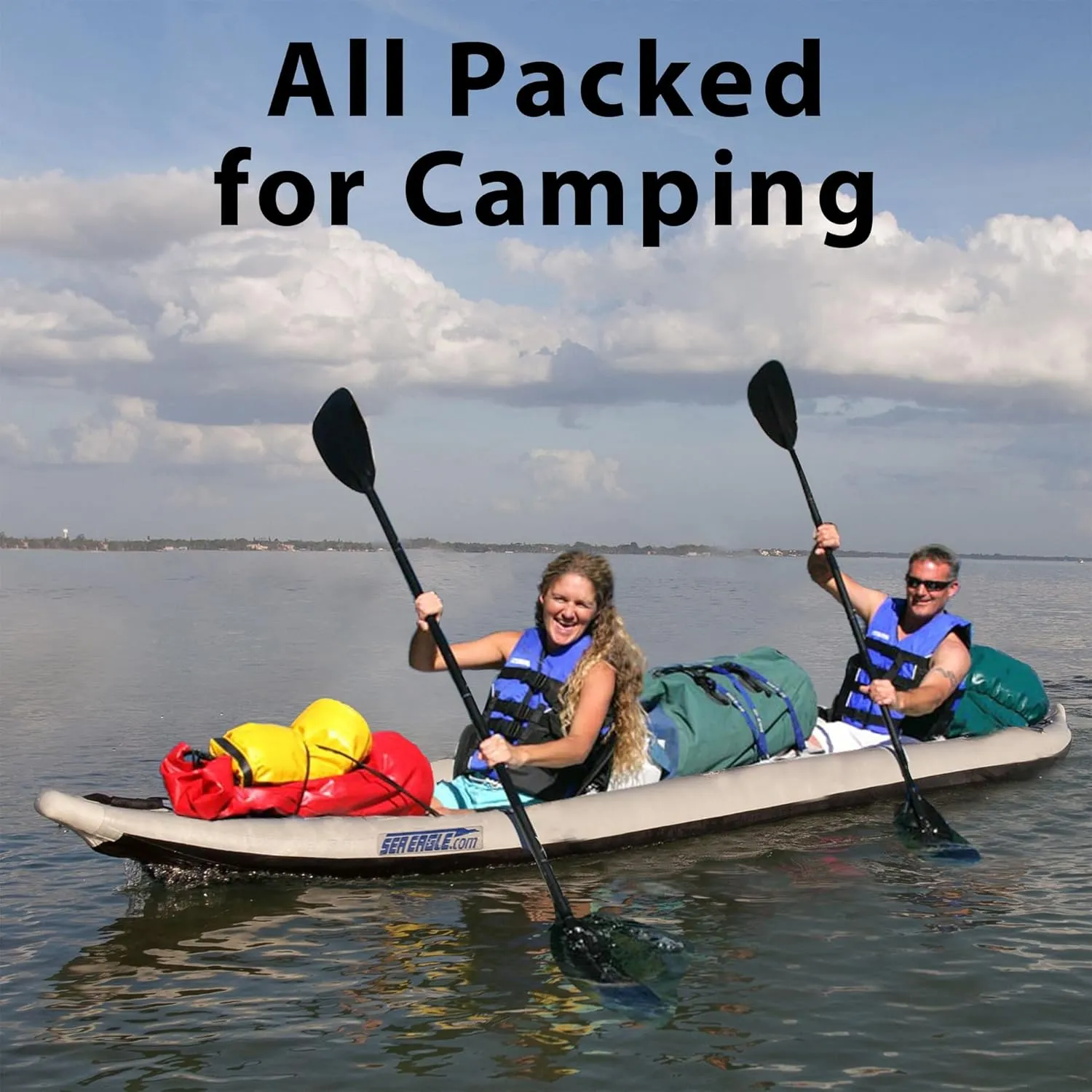 Sea Eagle 465FT FastTrack Inflatable Kayak 15'3" 1-3 Person Touring Kayak, Rigid External keel, Smoother Paddling Experience, Light Weight