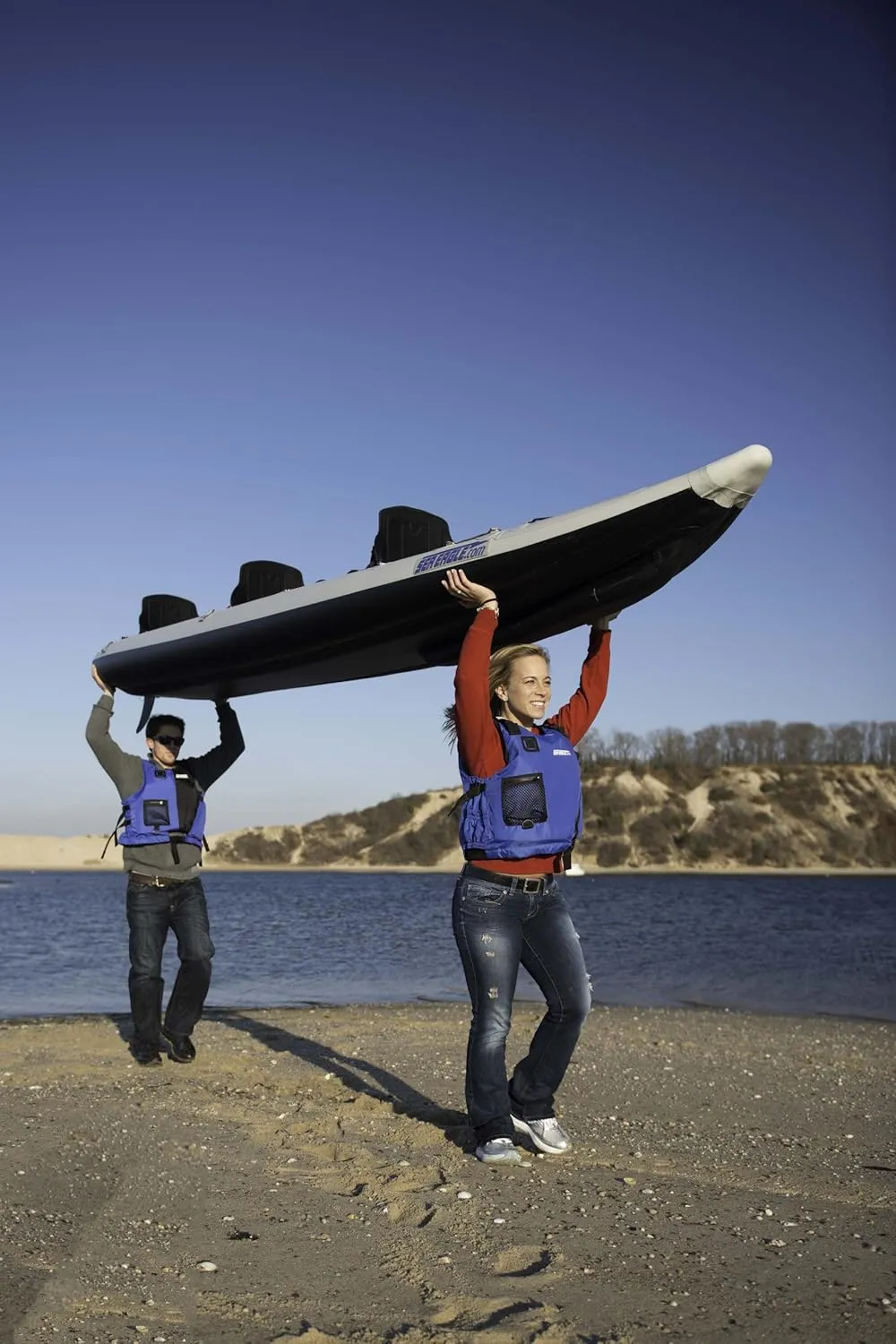 Sea Eagle 465FT FastTrack Inflatable Kayak 15'3" 1-3 Person Touring Kayak, Rigid External keel, Smoother Paddling Experience, Light Weight
