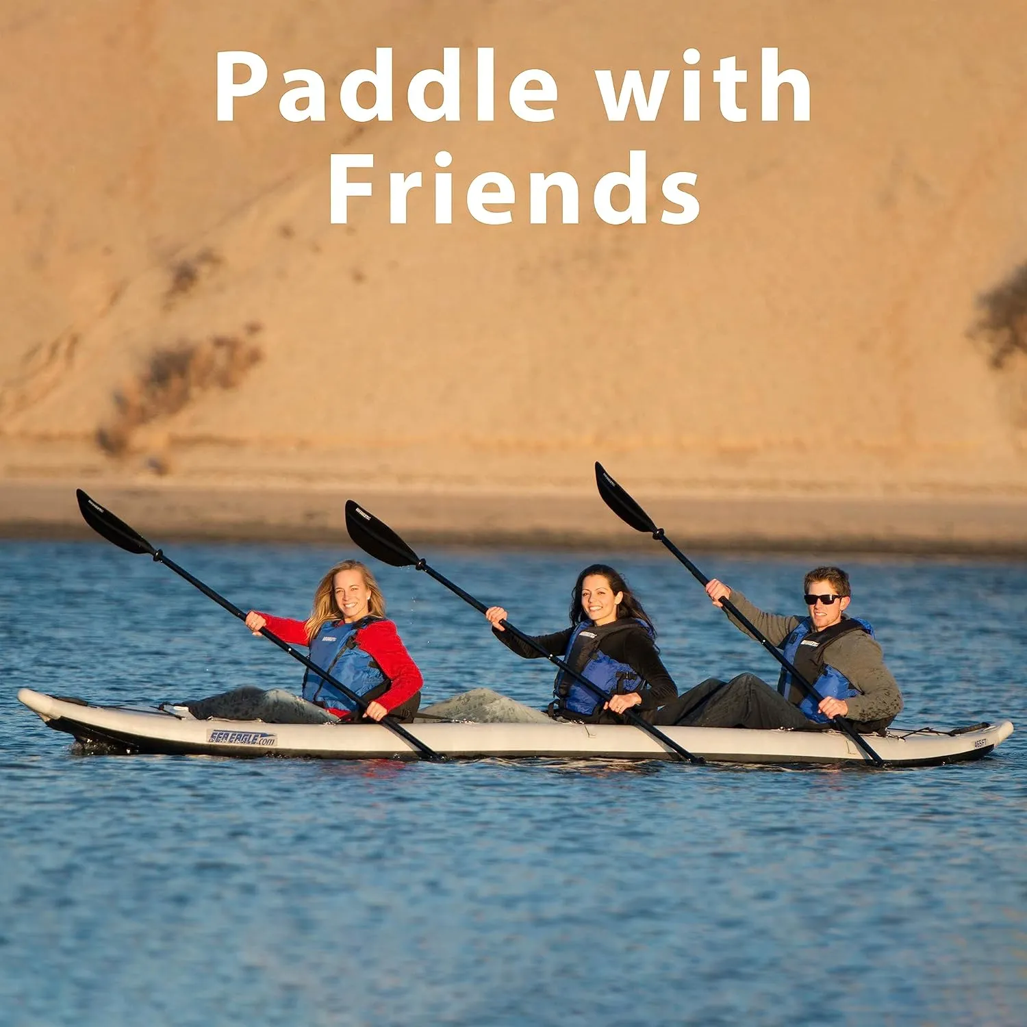Sea Eagle 465FT FastTrack Inflatable Kayak 15'3" 1-3 Person Touring Kayak, Rigid External keel, Smoother Paddling Experience, Light Weight
