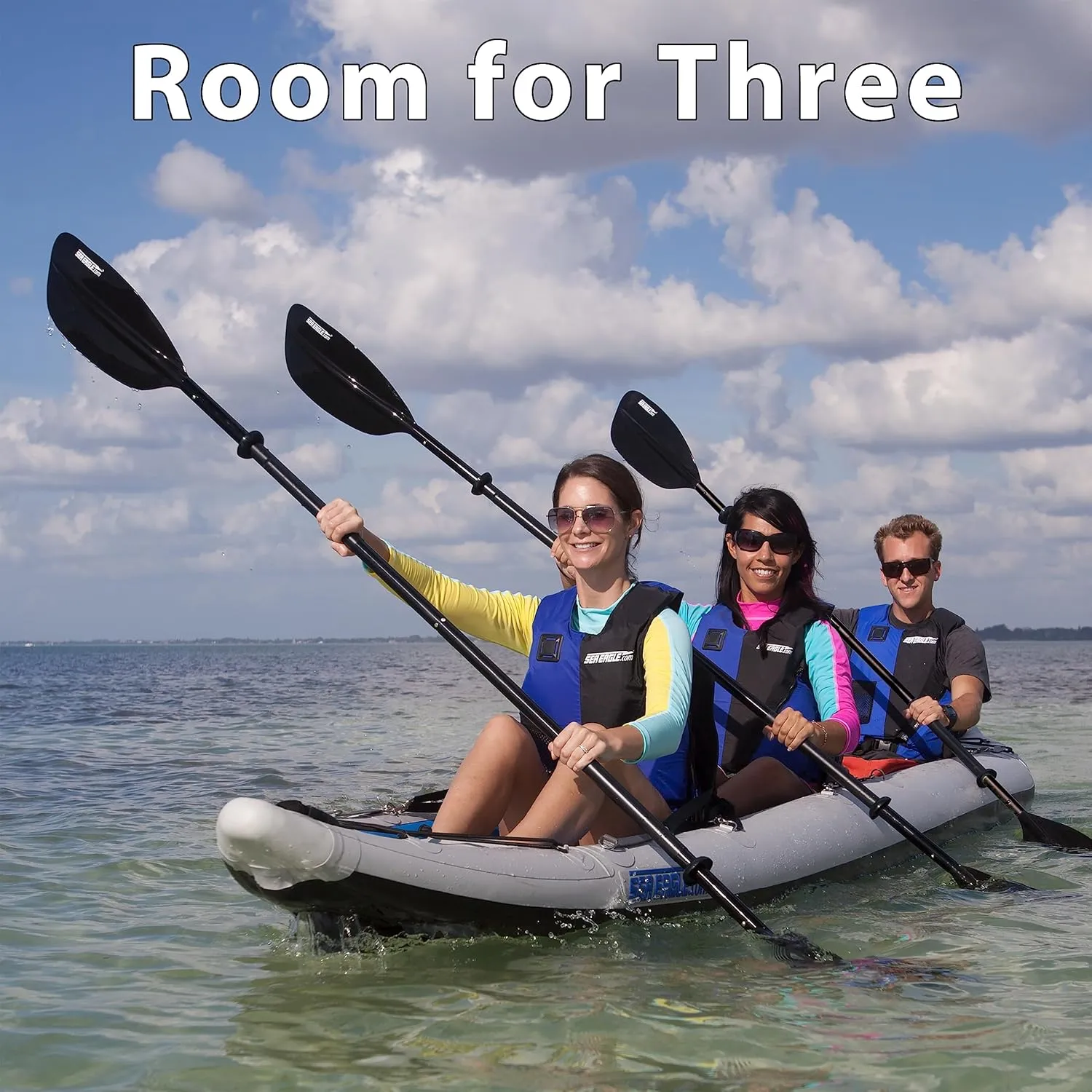 Sea Eagle 465FT FastTrack Inflatable Kayak 15'3" 1-3 Person Touring Kayak, Rigid External keel, Smoother Paddling Experience, Light Weight