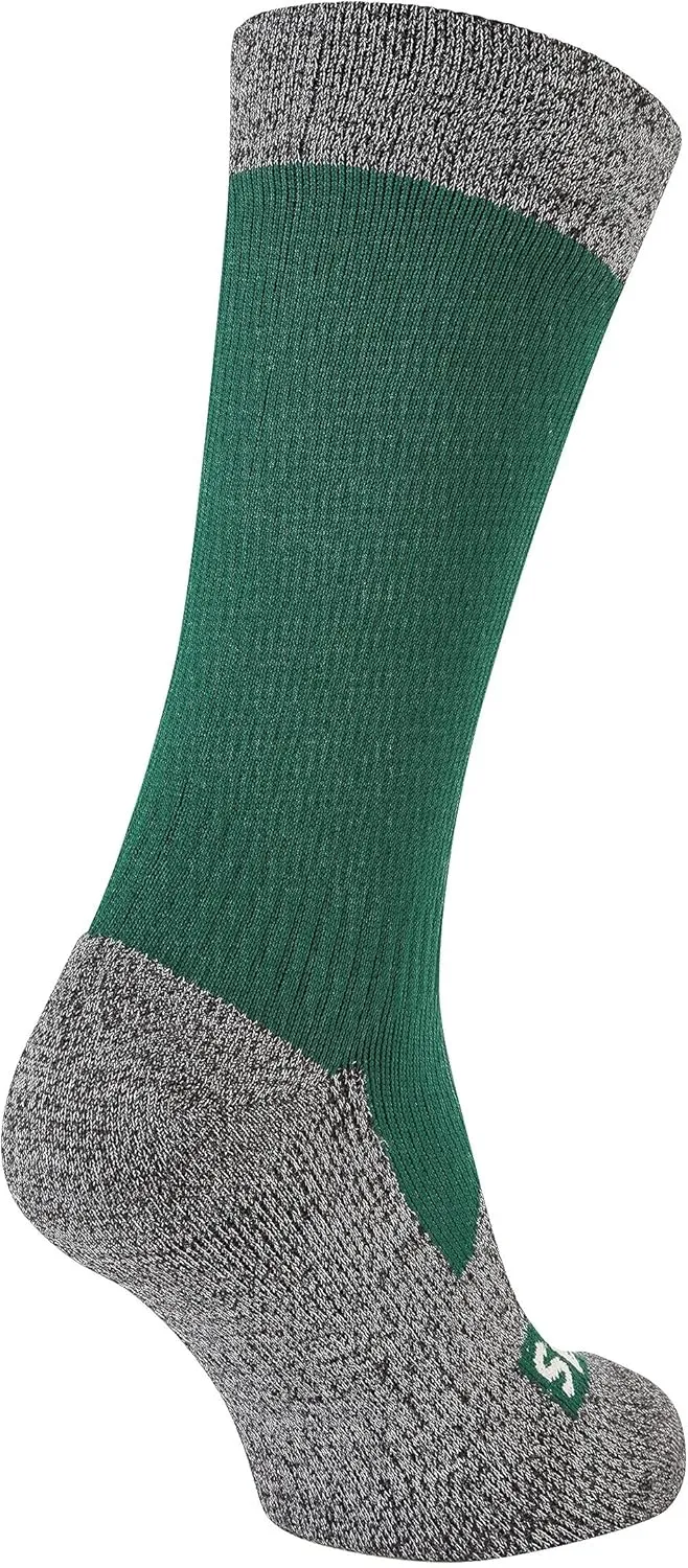 SEALSKINZ Unisex Waterproof All Weather Mid Length Sock, Black/Grey Marl, Small