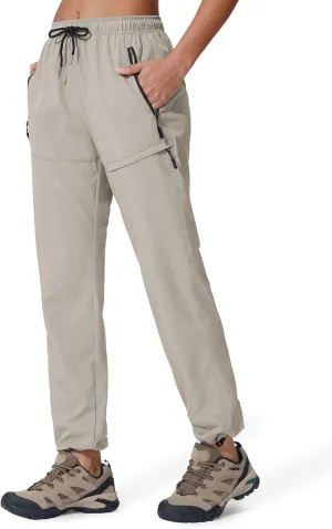 Seamaid Women's Hiking Pants Quick Dry Lightweight Travel Pants with Zipper Pockets Water Resistant for Outdoor Camping