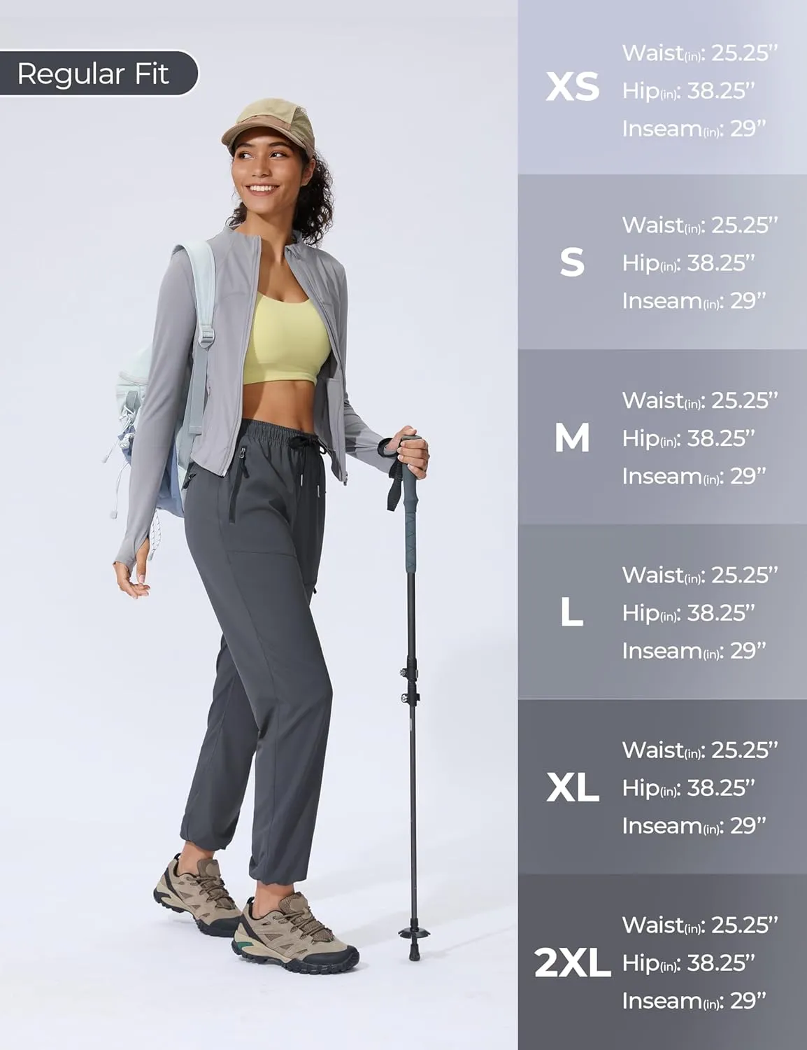 Seamaid Women's Hiking Pants Quick Dry Lightweight Travel Pants with Zipper Pockets Water Resistant for Outdoor Camping