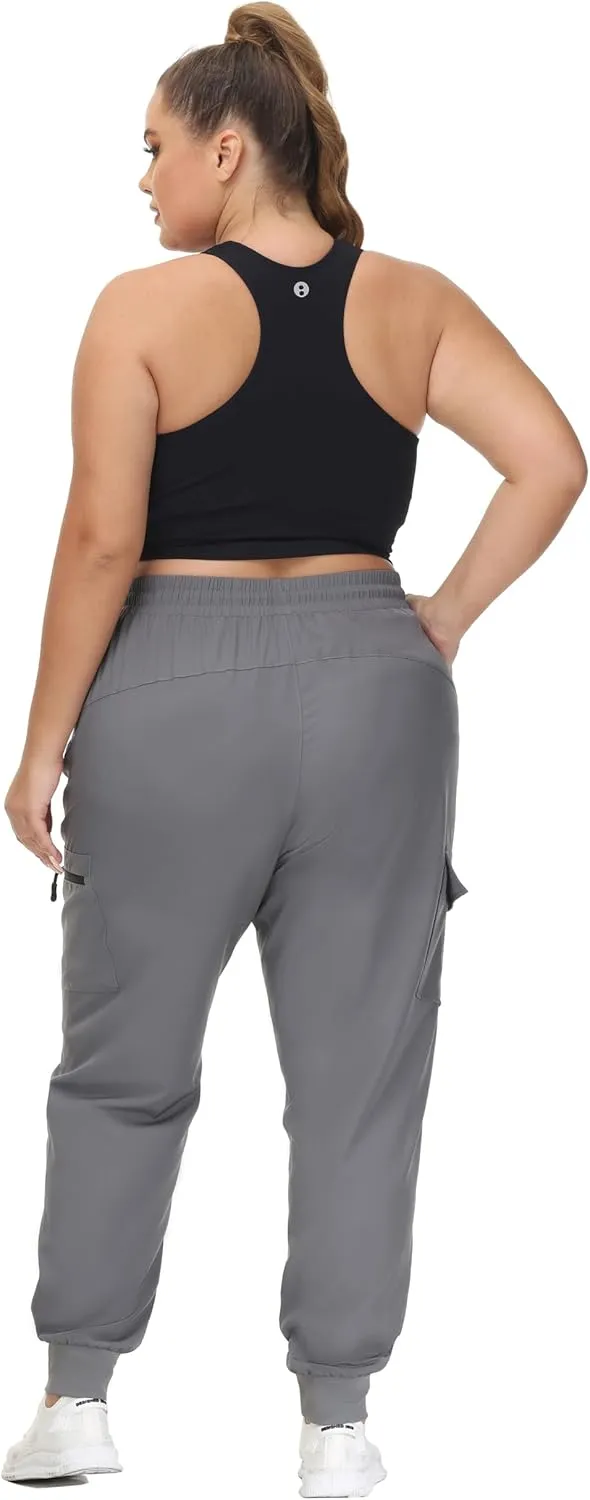 SEKINO Women's Plus Size Hiking Cargo Pants Lightweight Quick Dry Joggers Athletic Workout Outdoor Zipper Pockets Pants