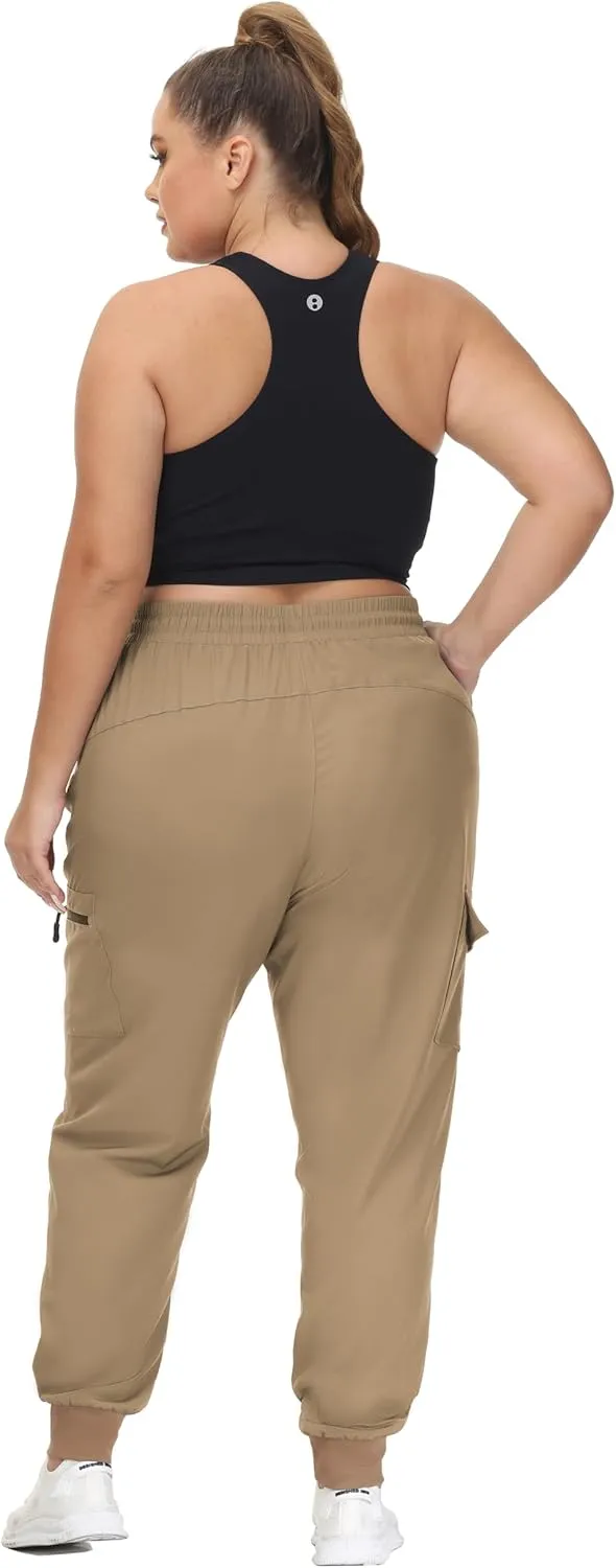 SEKINO Women's Plus Size Hiking Cargo Pants Lightweight Quick Dry Joggers Athletic Workout Outdoor Zipper Pockets Pants