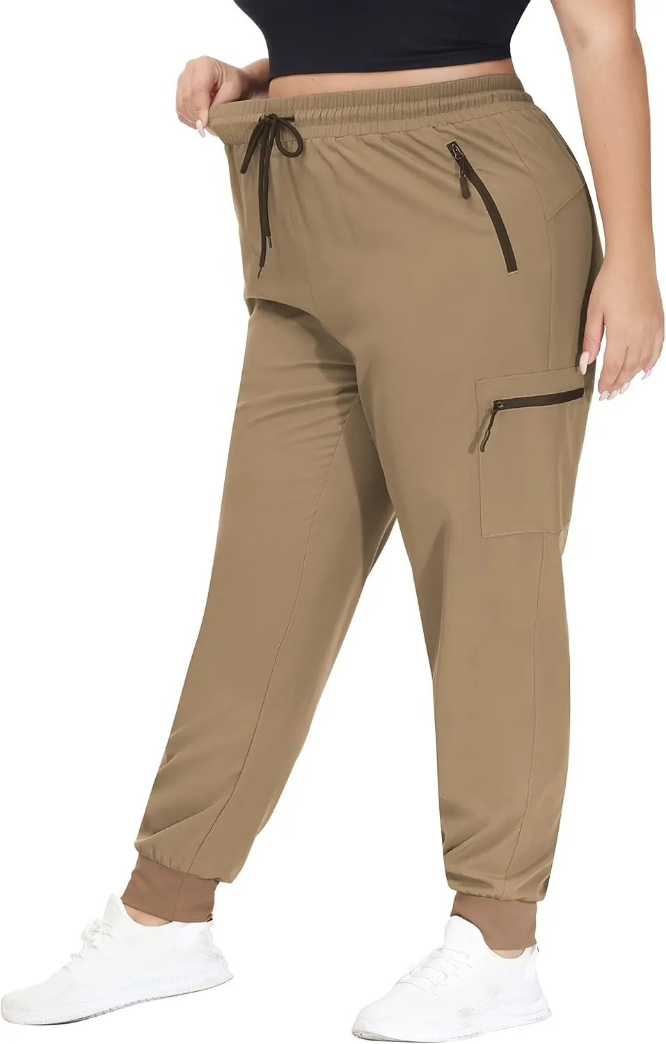 SEKINO Women's Plus Size Hiking Cargo Pants Lightweight Quick Dry Joggers Athletic Workout Outdoor Zipper Pockets Pants