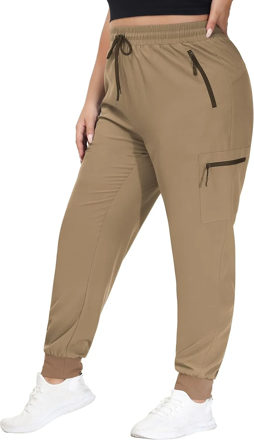 SEKINO Women's Plus Size Hiking Cargo Pants Lightweight Quick Dry Joggers Athletic Workout Outdoor Zipper Pockets Pants