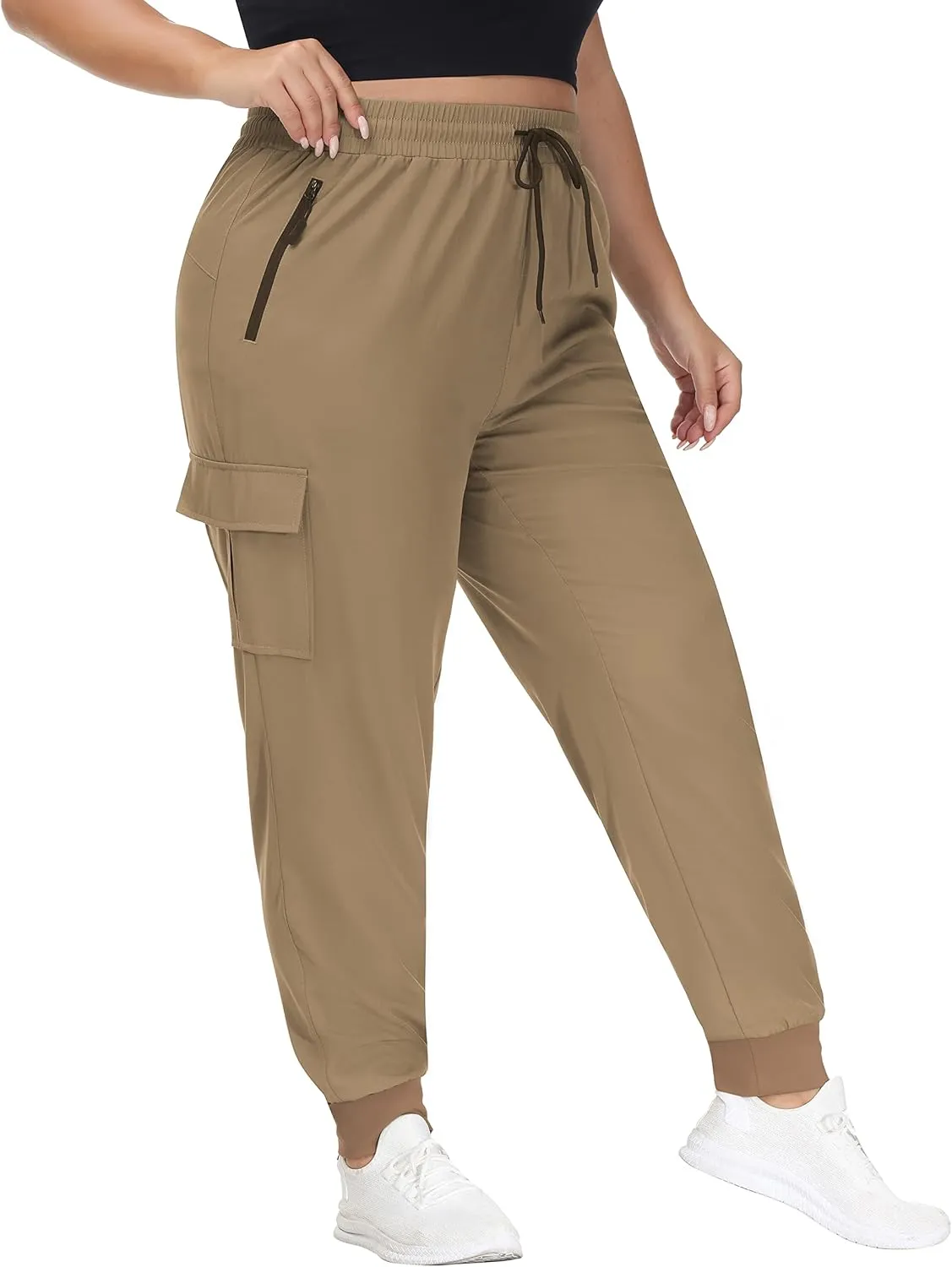 SEKINO Women's Plus Size Hiking Cargo Pants Lightweight Quick Dry Joggers Athletic Workout Outdoor Zipper Pockets Pants