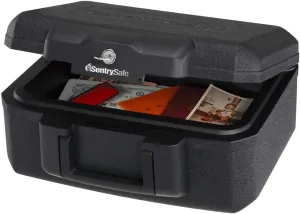 SENTRY 1200 Household Safe UL Listed 30 Minute Fireproof Handbag Storage Box with Key 5.2L B5 Flat Key Black