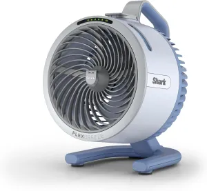 Shark FlexBreeze HydroGo Fan—Ultra-powerful portable fan with indoor   outdoor mist, Up to 70 feet of reach, corded & cordless, up to 12-hr. battery, 5 speeds, evaporative misting, Glacier, FA052BL