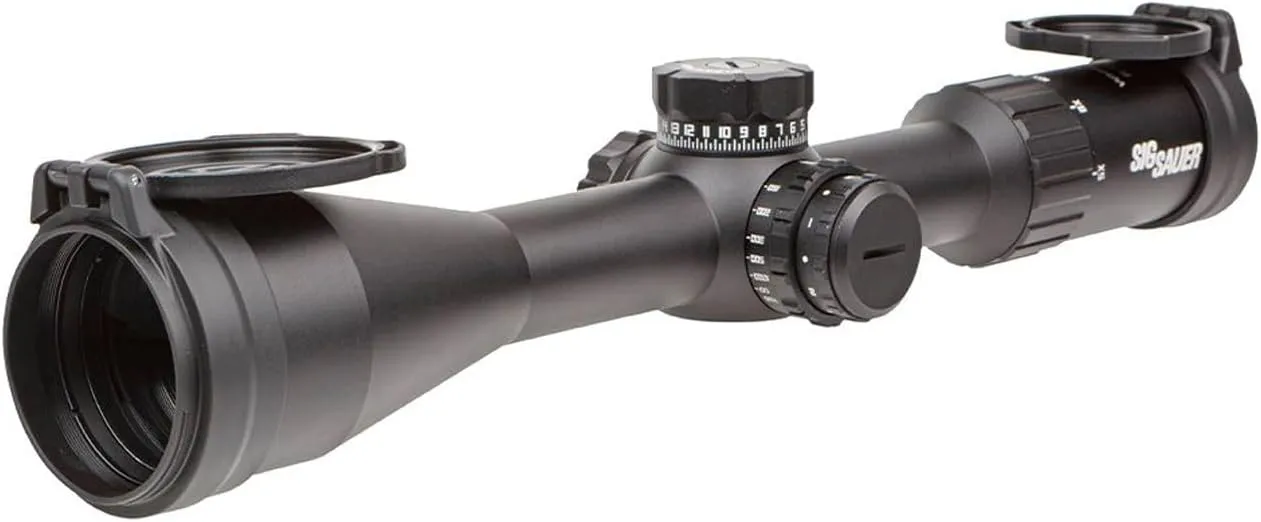 SIG SAUER WHISKEY4 5-20X50mm 30mm Tube F1 / First Focal Plane Riflescope - Durable Shockproof Waterproof Fogproof Precise Black Hunting Rifle Scope - Flip-Back Lens Caps & Throw Lever Included